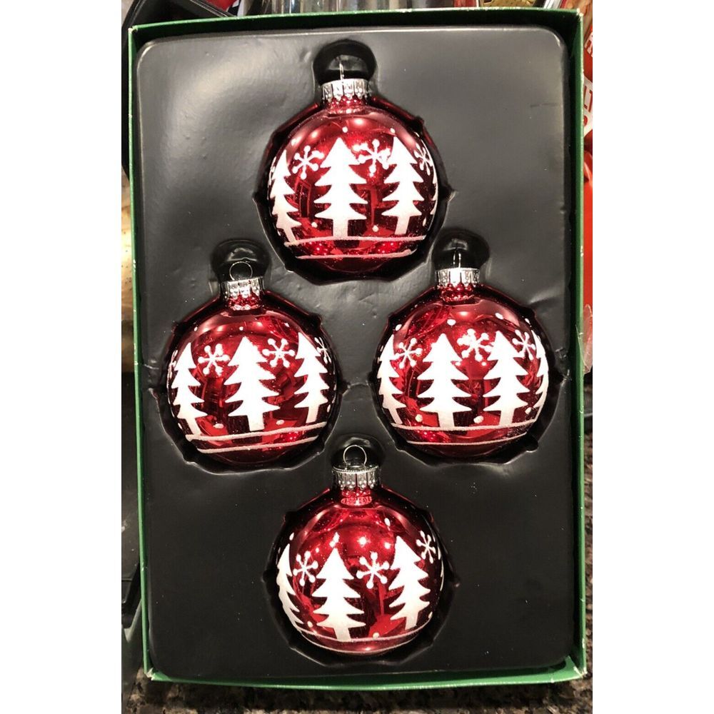 Kurt Adler Ornament Ball‎ Glass Christmas Tree Vintage Snowflake Vintage Sparkle - Picture 14 of 15
